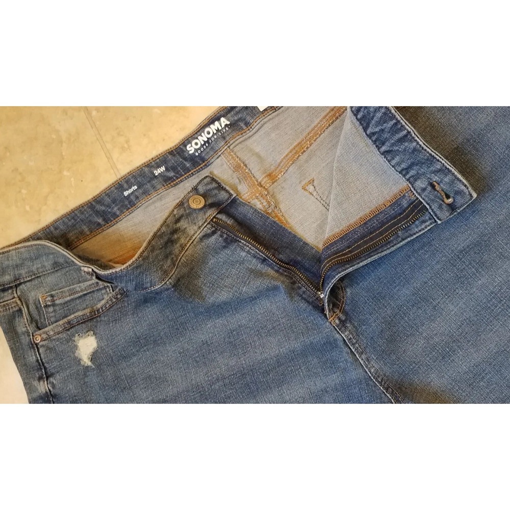 Sonoma Goods for Life Denim Shorts sz 24W Blue High Rise Cuffed NEW - Picture 2 of 5